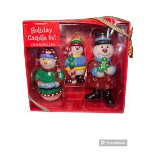 Amscan Snowman Family Candle Set VTG Christmas NIB